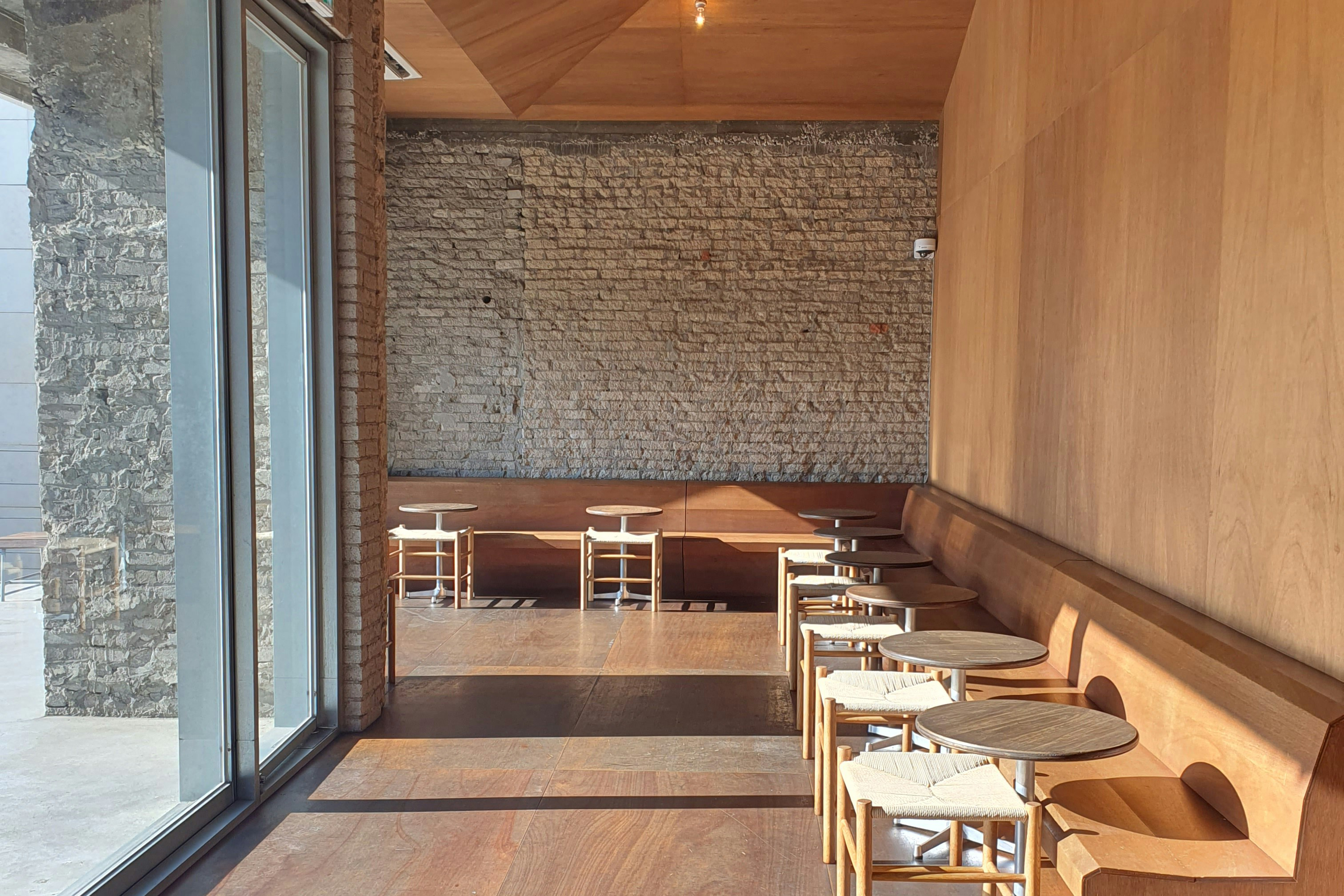 Inside of Anthracite Coffee shop.